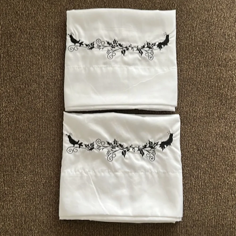 The Eclipse Collect Bright White Pillowcases with Custom Embroidery- Standard
